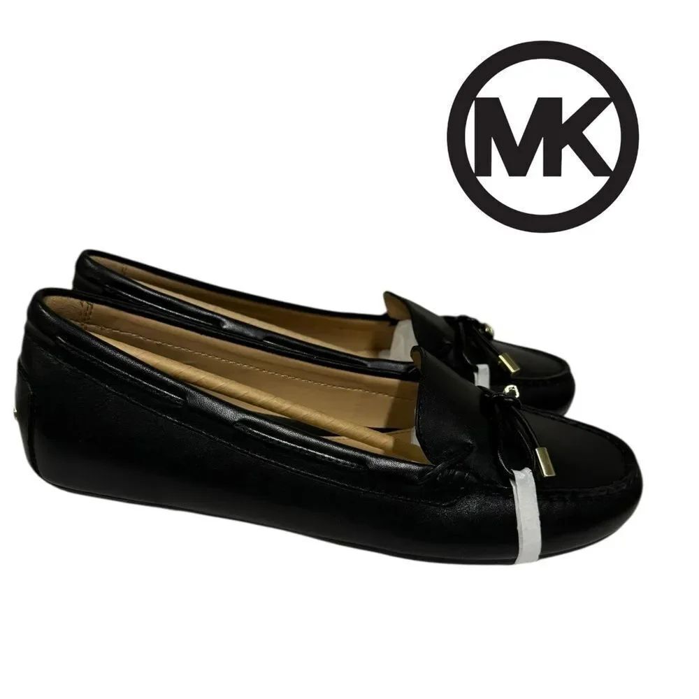 New MICHAEL Michael Kors Women's Daisy Moc Black Leather Driving Moccasin 9.5
